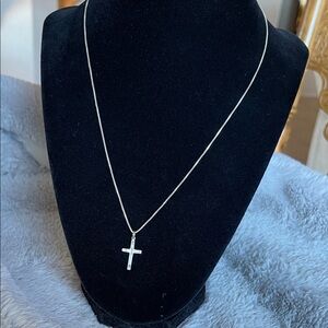Elegant Silver Cross Pendant Necklace